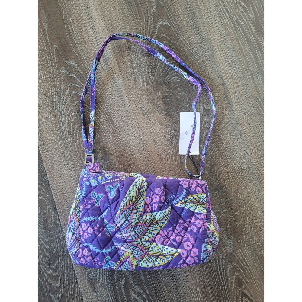 Vera Bradley Quilted Purple Shoulder Bag Adjustable‎ Straps Floral Pattern #4